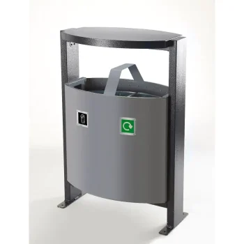Steel Outdoor Recycling Bin - 2 x 39 Litre Compartments