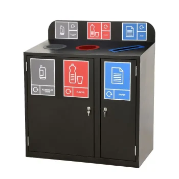 Zeus 3 Bay Recycling Station 240 Litre (80 Litres per Bay)