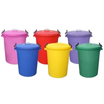 Coloured Outdoor Plastic Dustbin with Lockable Lid - 110 Litre