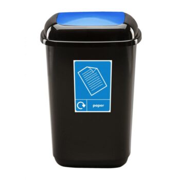 Plastic Push Lid Recycling Bin - 28 Litre