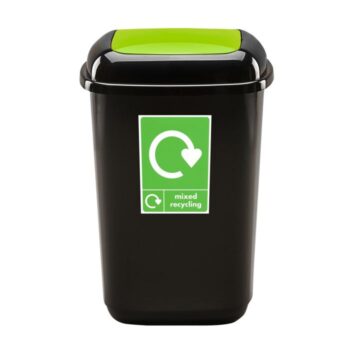 Plastic Push Lid Recycling Bin - 12 Litre